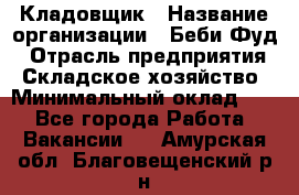 Кладовщик › Название организации ­ Беби Фуд › Отрасль предприятия ­ Складское хозяйство › Минимальный оклад ­ 1 - Все города Работа » Вакансии   . Амурская обл.,Благовещенский р-н